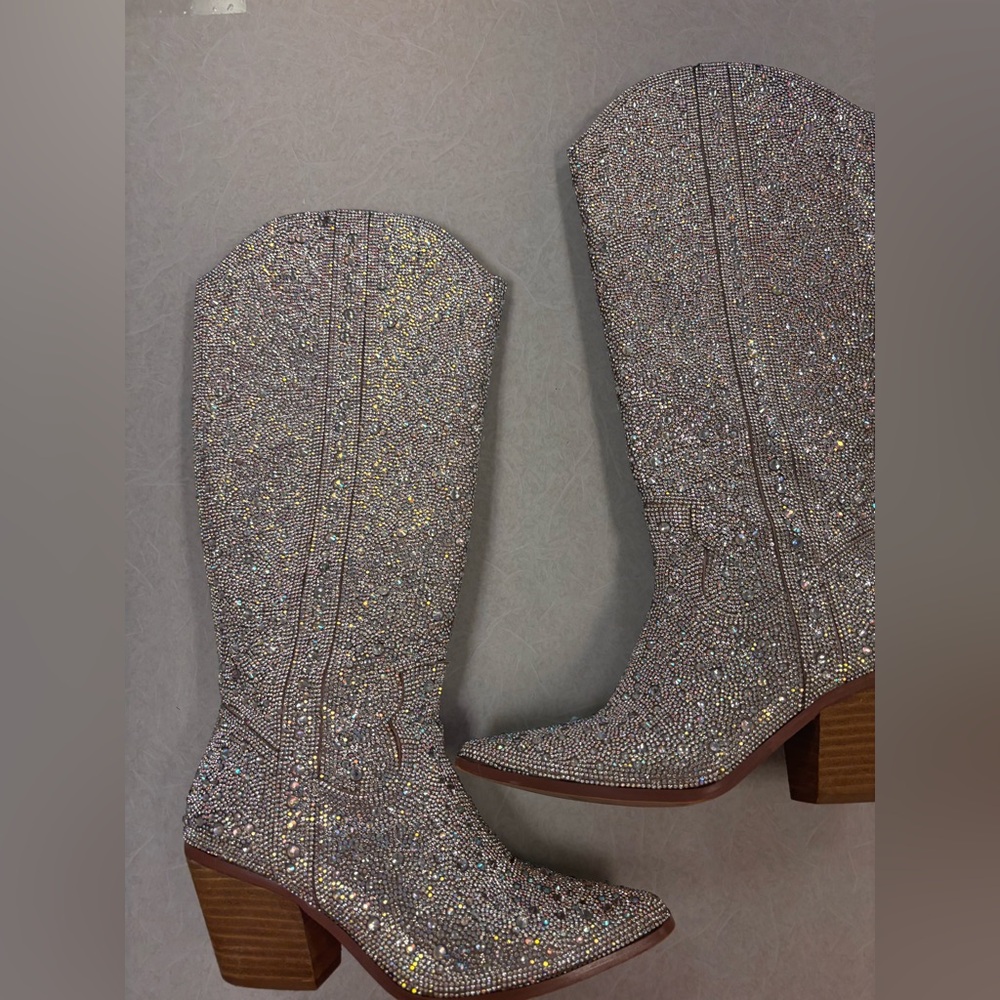 Matisse Sparkling Silver Heeled Boots
